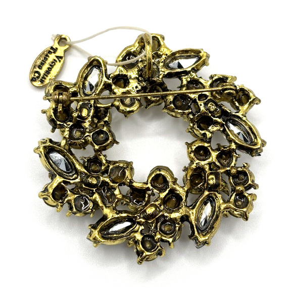 Victorian Trading Company Brooch Wreath Clear Red J1-3017 - Picture 3 of 10